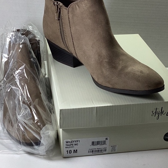 Style & Co. Womens Wileyy Fabric Almond Toe Ankle Fashion, Taupe - Picture 5 of 6